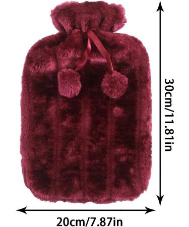 Hot Water Bottle Cover | 2L Hot Water Bag Cover | Hot Water Bottle Cloth | Soft Faux Plush Warm Water Bottle Cover with Soft Furry Ball for Hot Cold 6-8 Hours Hot Pink - Buy Online on GoSupps.com