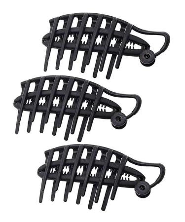 3PCS Women Lady Girls Black Fast Styling Volume Inserts Hair Clip Magic DIY Hair Bun Snap Styling Boost Comb French Style Twister Hair Up Maker Tools Headdressing Accessories