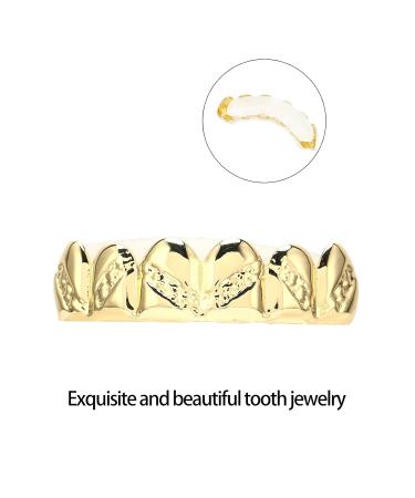 Fashionable Gold Plated Teeth Brace Metal Jewelry for Halloween Party - Unique Costume Accessory - Buy Online on GoSupps.com