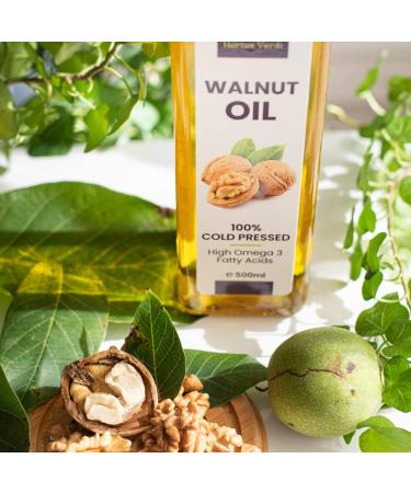 Organic European Walnut Oil 16.9 FL Oz - Cold Pressed, Extra Virgin, Unrefined - 100% Natural & RAW VEGAN - Gluten Free - Hortus Verdi (16.9oz) - Buy Online on GoSupps.com