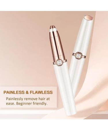 Rechargeable Eyebrow Hair Remover & Nose Trimmer with Light - Painless, Portable Hair Removal for Women, Men, Girls - Glitter White - Buy Online on GoSupps.com