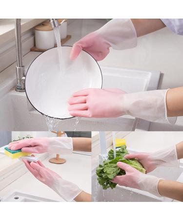 BDSHUNBF 2 Pairs Long Rubber Dishwashing Gloves - Waterproof Kitchen & Cleaning Gloves (L Pink) - Durable & Versatile Household Essentials - Buy Online on GoSupps.com