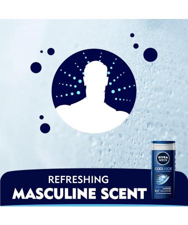 NIV.EA MEN Cool Kick 250ml Body Wash | Refreshing Icy MENthol Shower Gel for Face Body & Hair | 24-Hour Freshness | Suitable for All Skin & Hair Types | International Shipping Available - Buy Online on GoSupps.com