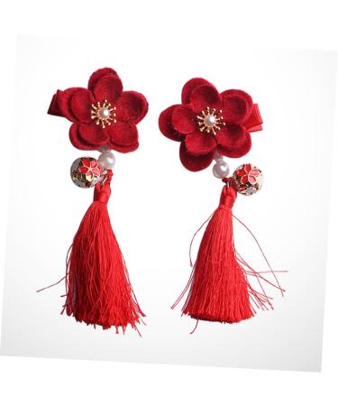 Beaupretty Kids Pairs Vintage Tassel Edge Clip kids tiara Chinese Tassel Clip wedding headpiece for bride Long Tassel Barrette barrettes for girls crystal headpiece girl child hair Wedding - Buy Online on GoSupps.com