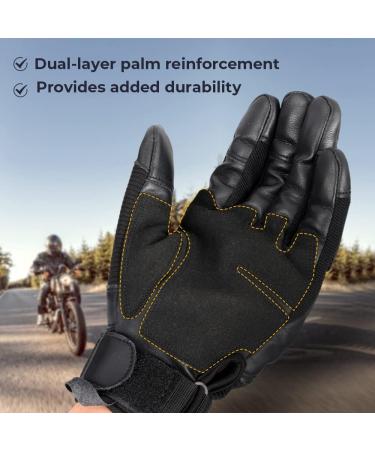 AXBXCX Touchscreen Motorcycle Tactical Gloves for Men - Black Large - Ideal for Airsoft, Paintball, Cycling, ATV, Hiking, Motorbike Riding, and Outdoor Sports - Buy Online on GoSupps.com