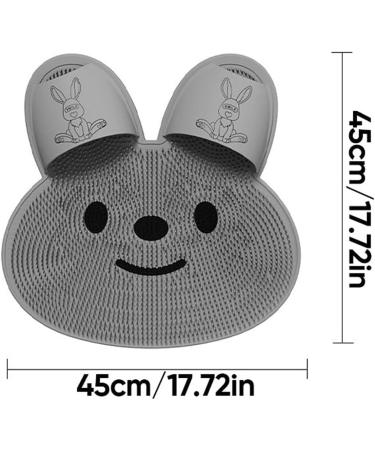 Chenri Rabbit Foot Rubbing Artifact | Silicone Shower Foot Massager & Scrubber with Non-Slip Suction Cups | Foot Care & Washing Mat (Gray) - Buy Online on GoSupps.com