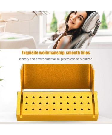 Buy Dental Autoclavable Box - 30 Hole Disinfection Holder for Dental Drill Tools - Aluminum Golden | International Shipping - Buy Online on GoSupps.com