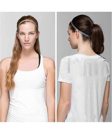 Molain Elastic Non-Slip Sports Headband - 4 Pack Athletic Silicone Grip Hair Bands for Football & Exercise - Black & Gray - Buy Online on GoSupps.com