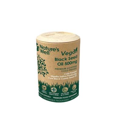 Black Seed Oil Softgel Capsules - 120 Vegan & Vegetarian 500mg Capsules Non-GMO Egyptian Cold Pressed Nigella Sativa Black Cumin Seed Oil | Made in UK Halal & Kosher Pot