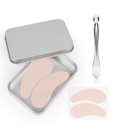 Under Eye Patches Silicone - 2 Pcs Reusable Eye Patches Eye Patches Plump Fine Lines & Wrinkles with Metal Eye Cream Applicator Tin Case