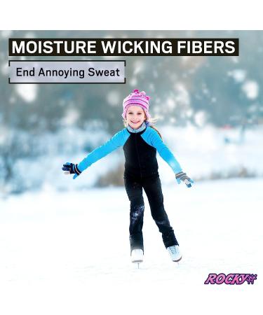 Girls' Rocky Thermal Underwear Set - Black Medium | Long Johns Shirt & Pants Base Layer for Ski & Extreme Cold - Buy Online on GoSupps.com