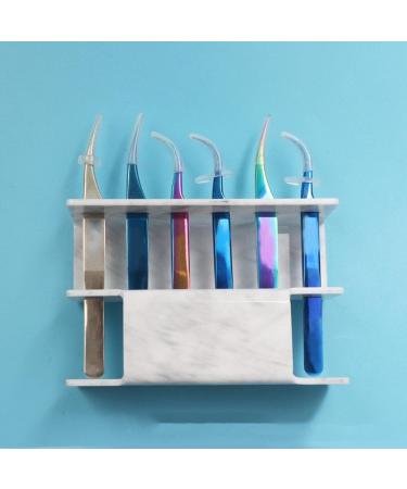 Fenteer 6 Hole Eyelash Tweezers Display Stand | Marble Acrylic Storage Organizer for Beauty Essentials - International Shipping Available - Buy Online on GoSupps.com