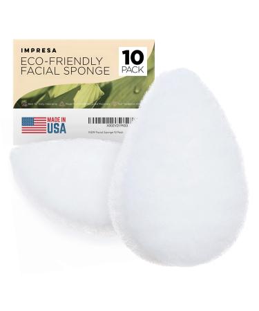 10 Pack Eco Friendly Buff Puff Facial Sponges for Cleansing and Exfoliating - Facial Exfoliator Made from Recycled Materials - Natural Facial Scrubber for Your Skincare Routine - Made in USA
