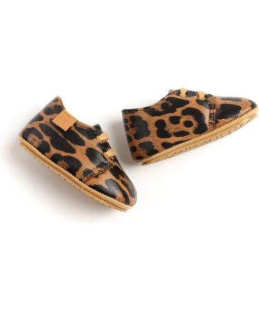 Infant Baby Boys Girls Oxford Shoes | Anti-Slip Soft Sole Sneakers 0-6 Months | Leopard Print - Buy Online on GoSupps.com