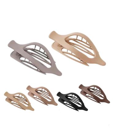 Flat Hair Claw French Design Alligator Hair Clip - Strong Hold Non Slip Barrettes Accessories Retro Duck Billed Hairpin for Thick Thin Hair Solid color
