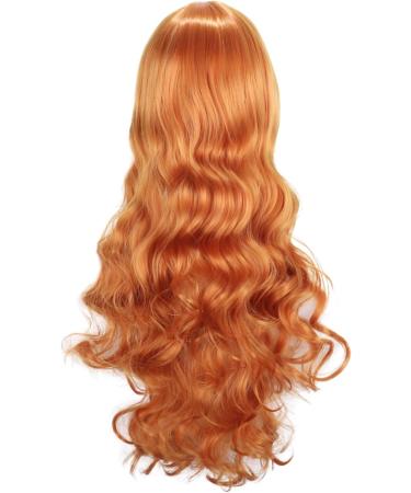 ColorfulPanda Long Orange Wavy Hair Wig - Perfect for Anime Cosplay and Halloween Parties | Synthetic Women's Wig in Ginger Color - Buy Online on GoSupps.com