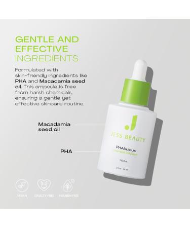 JESS BEAUTY PHAbulous Chemical Exfoliant | Sensitive Skin Care Hydration & Antioxidant Protection | 1 fl oz - International Shipping Available - Buy Online on GoSupps.com