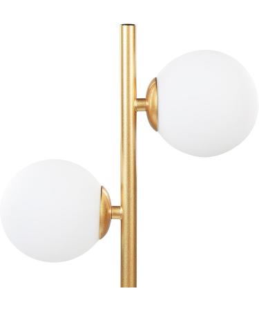 Elegant Medina 2-Bulb Table Lamp - Gold & White Metal/Glass Design | International Shipping Available - Buy Online on GoSupps.com