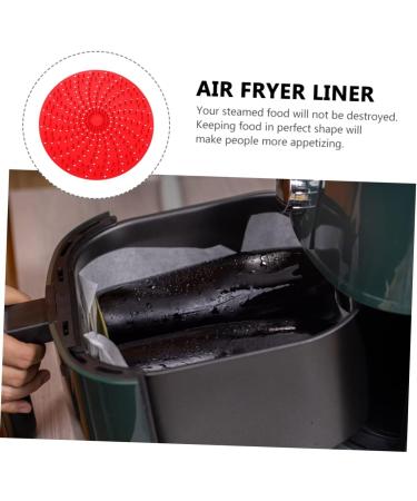 Alipis 2pcs Air Fryer Liner French Fries Frying Mat Silicone Liners Silicone Air Fryer Mat Steamer Round Red 20X20X1CM - Buy Online on GoSupps.com