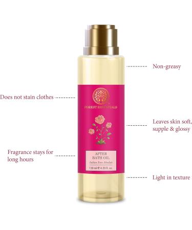 Forest Essentials After Bath Oil Indian Rose Absolute 130ml - Luxurious Moisturizing Bath Oil for Glowing Skin | International Shipping Available - Buy Online on GoSupps.com