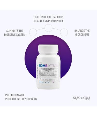 Synergy Worldwide Biome Actives 90 Capsules | Prebiotic & Probiotic with Bacillus Coagulans | Supports Gut Health & Immune System | 37.8g - Buy Online on GoSupps.com