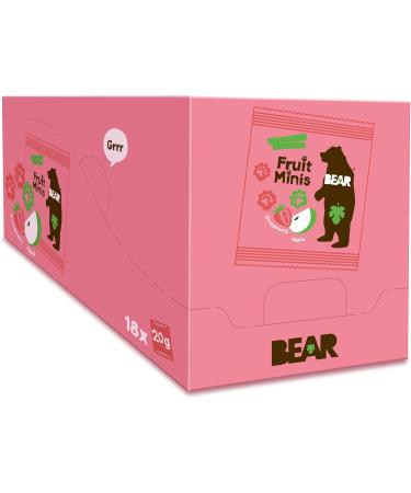 BEAR Strawberry & Apple Paws - Real Fruit Snack for 12+ Months - Healthy & Delicious - 18x20g - Buy Online on GoSupps.com