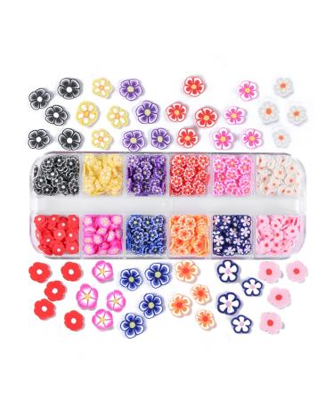 Flower Nail Charms 3D Polymer Slices Mix Shape Sequins - 2 Boxes Nail Accessories for Nail Art Decorations - Soft Clay Flower Charms for Girls, Women, Kids - Buy Online on GoSupps.com