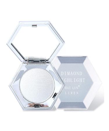 White Face Glitter Makeup Highlight Makeup Contour Powder Diamond Shimmer Highlighter Powder for Nose Cheek Lip Body Easily Show Up and Long lasting (Diamond White)