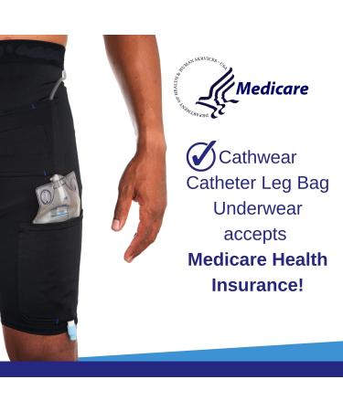 Cathwear Catheter Leg Bag Underwear | Medicare Approved Holder for Men & Women | Fits Foley Nephrostomy Suprapubic Biliary Catheters | 600ml Capacity | Black | Large (1 Pair - Buy Online on GoSupps.com