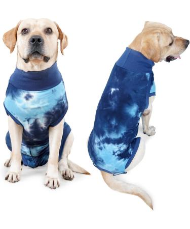 Lianzimau Dogebody for Male Dogs - Post-Op Recovery Suit & Wound Protection - Tie-Dye Blue Pet Shirt - Buy Online on GoSupps.com