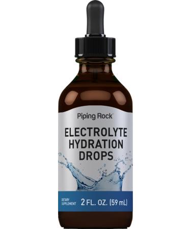 Piping Rock Electrolyte Drops for Hydration | 2 fl oz | Unflavored | Non-GMO Gluten Free Supplement