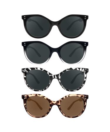 4 Pack Reading Sunglasses for Women and Men UV 400 Protection Full Lens Sun Readers Outdoor Reading Glasses Mix 2.5 x