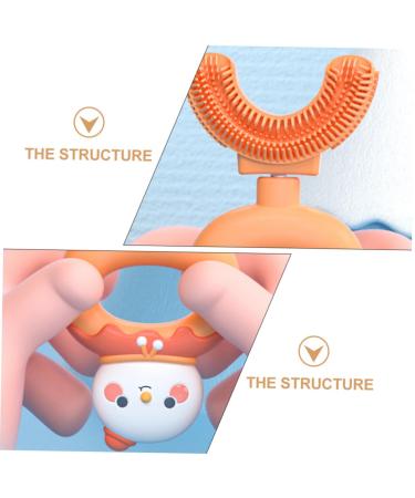 U-Shaped Silicone Toothbrush for Children | Healeeved | Dustproof & Safe | Smallkind 11x7cm Orange - Buy Online on GoSupps.com