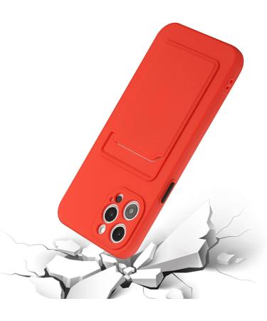 Tivenfezk Nadoli Silicone Case for iPhone 15 Pro Max - Ultra Thin Shockproof Scratch-Resistant TPU Wallet Cover with Credit Card Holder - Red - Buy Online on GoSupps.com