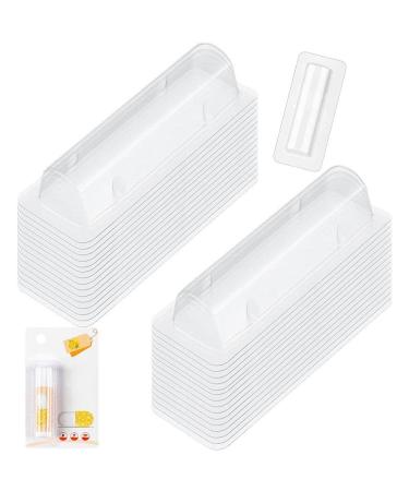 Luxylei 50Pcs Clear Plastic Lip Balm Container Coin Holder Waterproof Rectangle Lipstick DIY Gifts for Christmas Festival Valentine's Day