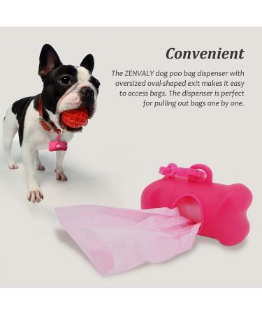 ZENVALY Dog Poop Bag Dispenser Dog Waste Bag Dispenser with Clip Lead 1 Roll of Poop Bags Black - Buy Online on GoSupps.com