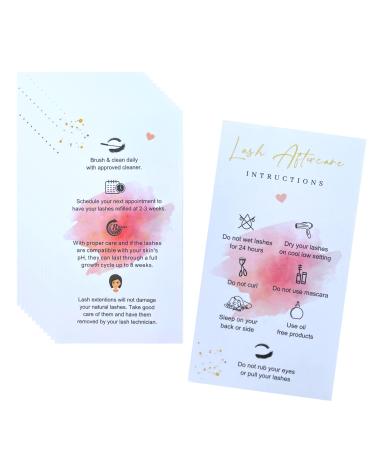 Lash Extension Aftercare Instructions Cards Eyelash After Care Card for Business Double Sided Size 3.5 x 2 inches 100 Pack (3.5 * 2 White&Gold) 3.5x2 Inch (Pack of 100) White&Gold