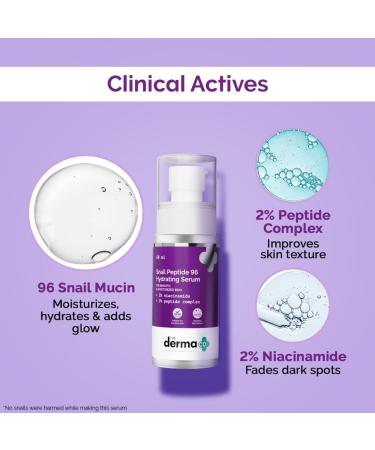 Buy D erma Co Snail Peptide 96 Hydrating Serum | Niacinamide & Peptide Complex for Smooth Skin | Dull Skin & Fine Lines Treatment - 80 ml - Buy Online on GoSupps.com
