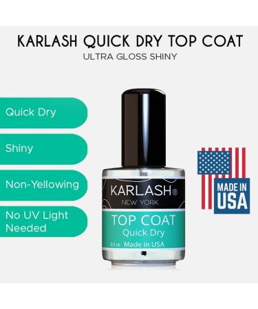 Karlash Quick Dry Super Shiny Nail Polish Top Coat - Made in USA - 0.5 Fl Oz (Pack of 1) - Buy Online on GoSupps.com