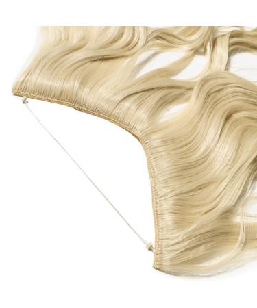 Shop Hairpiece Extensions | Invisible Wire Thickening Hair Weft - Bleached Blonde Wavy 50cm 90g - International Shipping Available - Buy Online on GoSupps.com