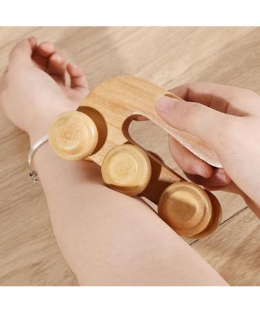Gleavi Wooden Roller Massage Device - Acupressure Ball & Muscle Roller for Deep Tissue Body Massage - Perfect for Calves & Relaxation - Buy Online on GoSupps.com