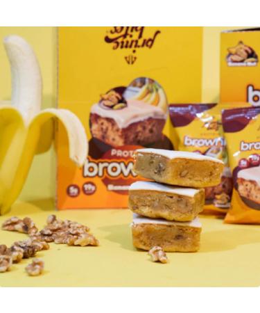 AP Prime Bites Protein Brownies | High Protein Low Sugar Brownies | 19g Protein 5g Collagen | Delicious High Protein Treat Gluten Free | Box of 12 Brownies (Banana Nut) Banana Nut Box of 12 - Buy Online on GoSupps.com