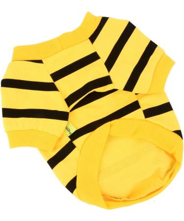Buy Paidful Striped Dog Shirt for Small & Medium Dogs | Breathable Summer Vest with Red Heart | Perfect for Puppies Chihuahuas & Yorkies | Dark Yellow - International Shipping Available - Buy Online on GoSupps.com