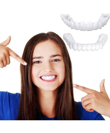 Buy CJBin 2 Pairs Lightening Immediate Veneers Teeth Set - Top & Bottom Dentures for Men & Women | Best Whitening Alternative for Bad Teeth - Buy Online on GoSupps.com