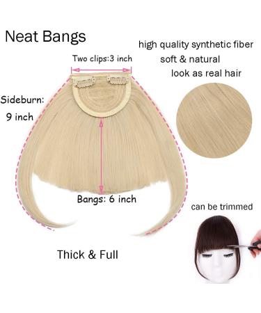 Clip in Bangs Fringe Hair Extensions Thick Full Neat Front Bangs Extension Hair 2 Clips on Bangs Hairpieces Accessories Light Auburn - Buy Online on GoSupps.com