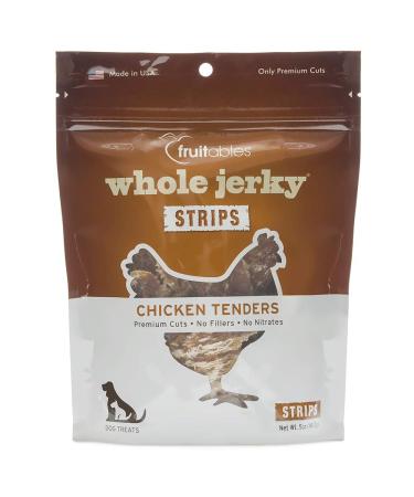 Fruitables Whole Jerky Dog Treats | Jerky Strips for Dogs | Gluten Free, Grain Free, Wheat Free | Made with Premium Meat and No Added Fillers | Chicken Breast | 5 Ounces 5 Ounce (Pack of 1) Chicken Breast