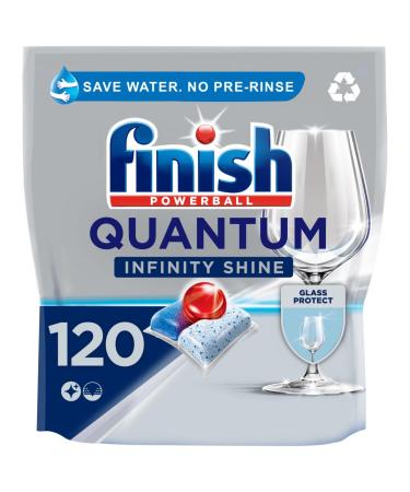 Finish Quantum Infinity Shine Dishwasher Tablets Bulk | Scent : REGULAR | Size : 120 Dishwasher Tabs | For Sparkling Clean 120 Tablets - Buy Online on GoSupps.com