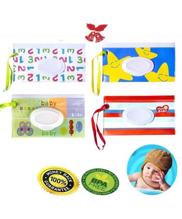 Joyous Journey 4-Pack Portable Wet Wipe Pouch Dispenser Reusable Baby Diaper Wipe Holder Refillable Personal Travel Clutch Dispenser Holder | Keeps Wet Wipes Moist - Buy Online on GoSupps.com