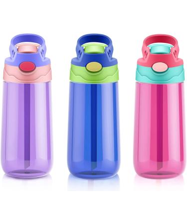 SUPPRUI Kids Water Bottle with Straw for School Leak Proof 480ML Toddler Water Bottles BPA-Free for Boys & Girls (Blue)
