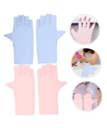 minkissy 2 Pairs Half Finger Gloves Safety Gloves Anti Uv Gloves Manicure Gloves Sun Gloves Pink Gloves Uv Gloves for Manicure Anti-uv Gloves for Gel Nails Sun Protection Nail Lamp Nylon 21x12x0.1cm As Shown1 - Buy Online on GoSupps.com